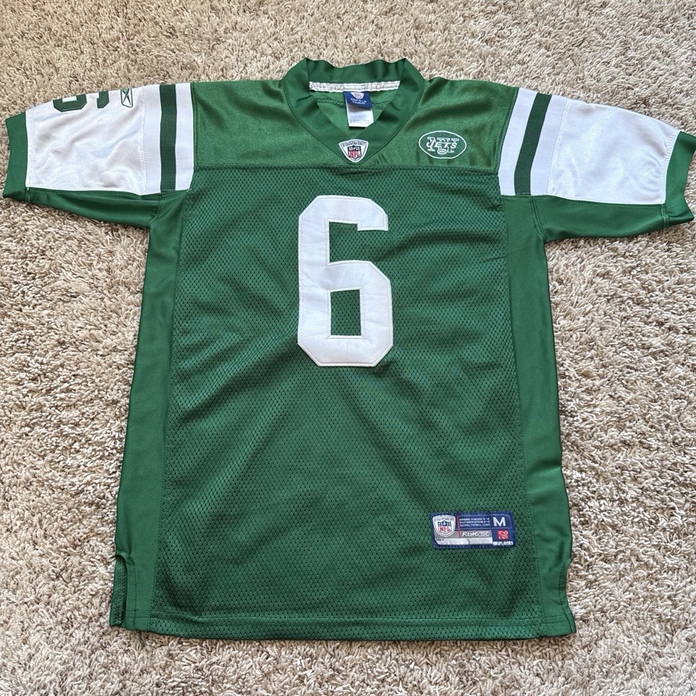 Vintage New York Jets Mark Sanchez Reebok Jersey #6 Green Mesh Football Size S